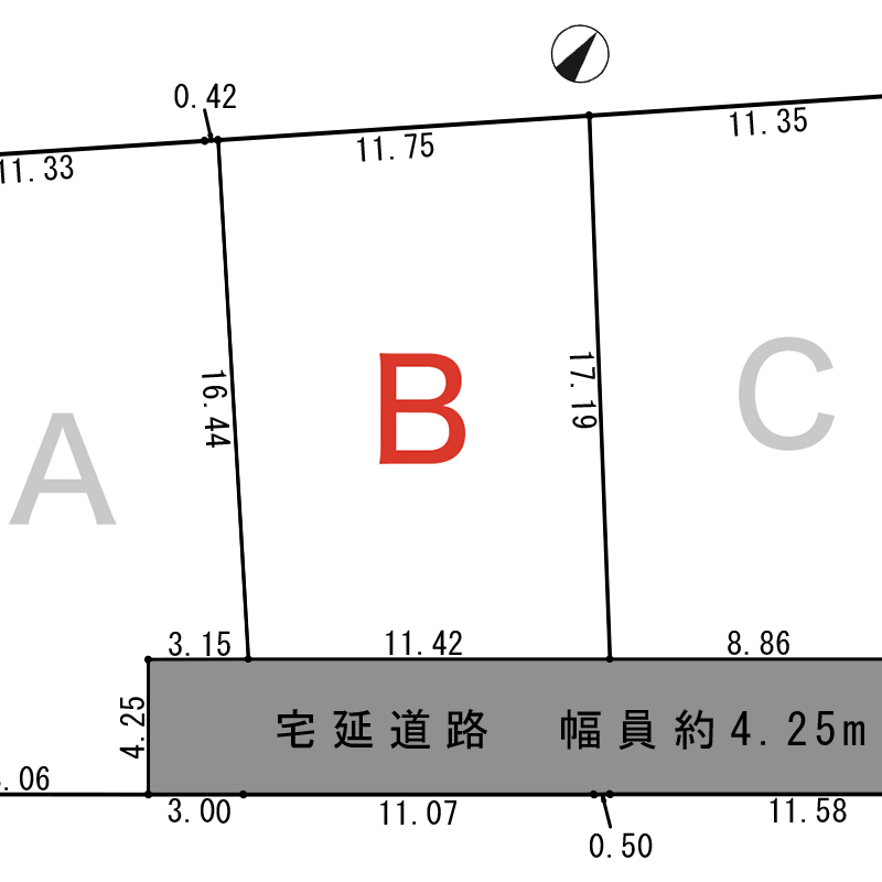諏訪市高島三丁目　全３区画分譲地　Ｂ区画