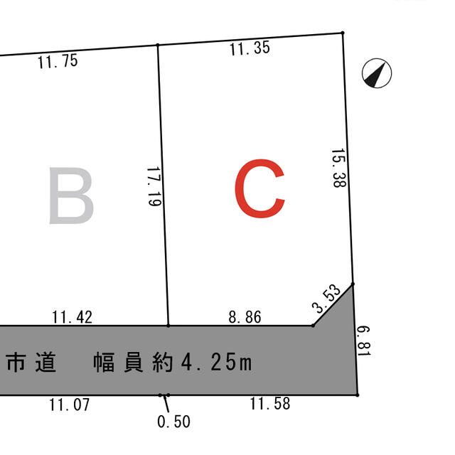 諏訪市高島三丁目　全３区画分譲地　Ｃ区画